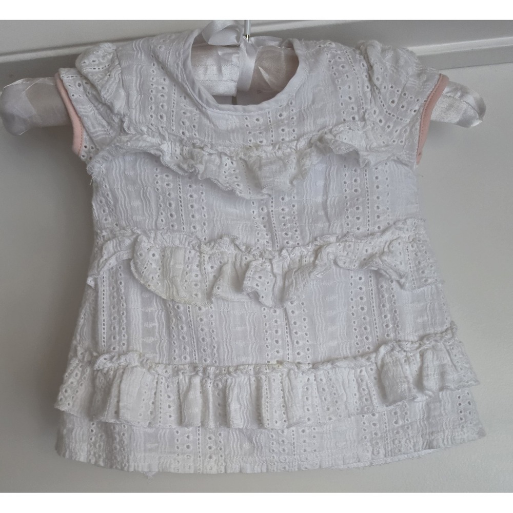BCBGirls Toddler 2T Floral Mini Dress White Cotton Short Sleeve Boho Sundress